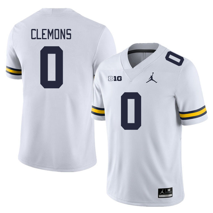 Michigan Wolverines #0 Darrius Clemons College Football Jerseys Stitched Sale-White